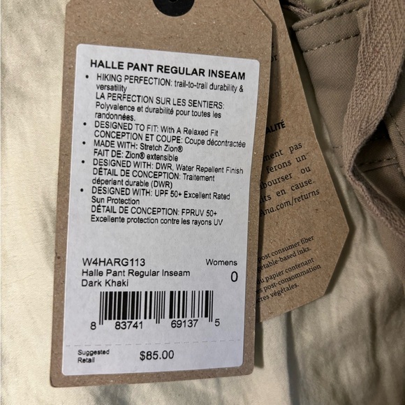 NWT Prana Halle Khaki Size 0 Regular - Picture 3 of 4